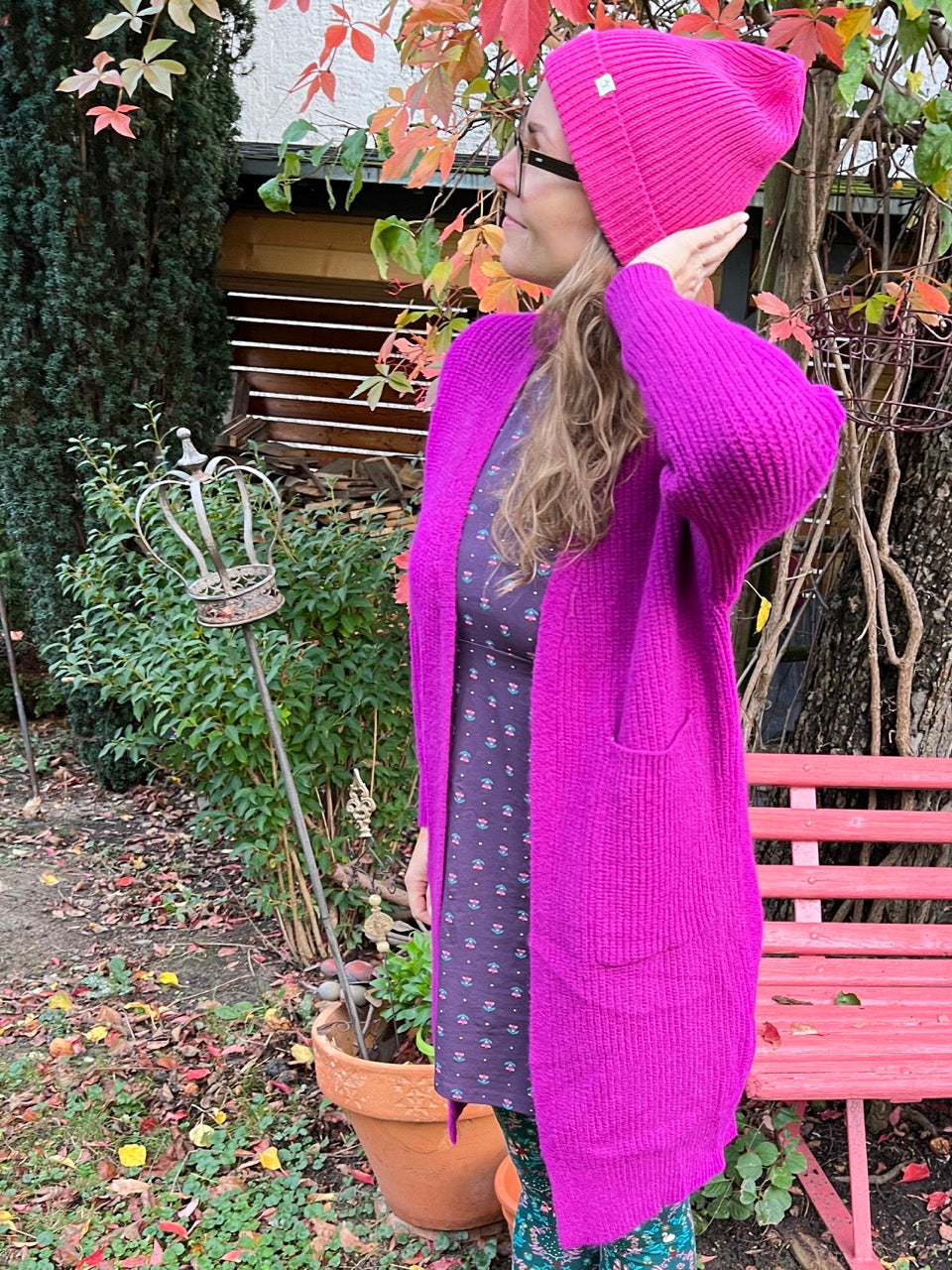Strickjacke Mantel Heiterblick Magenta
