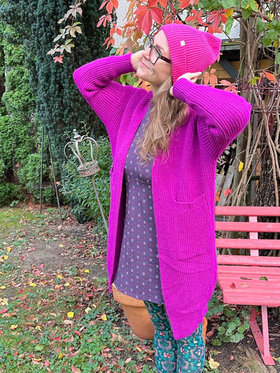 Strickjacke Mantel Heiterblick Magenta