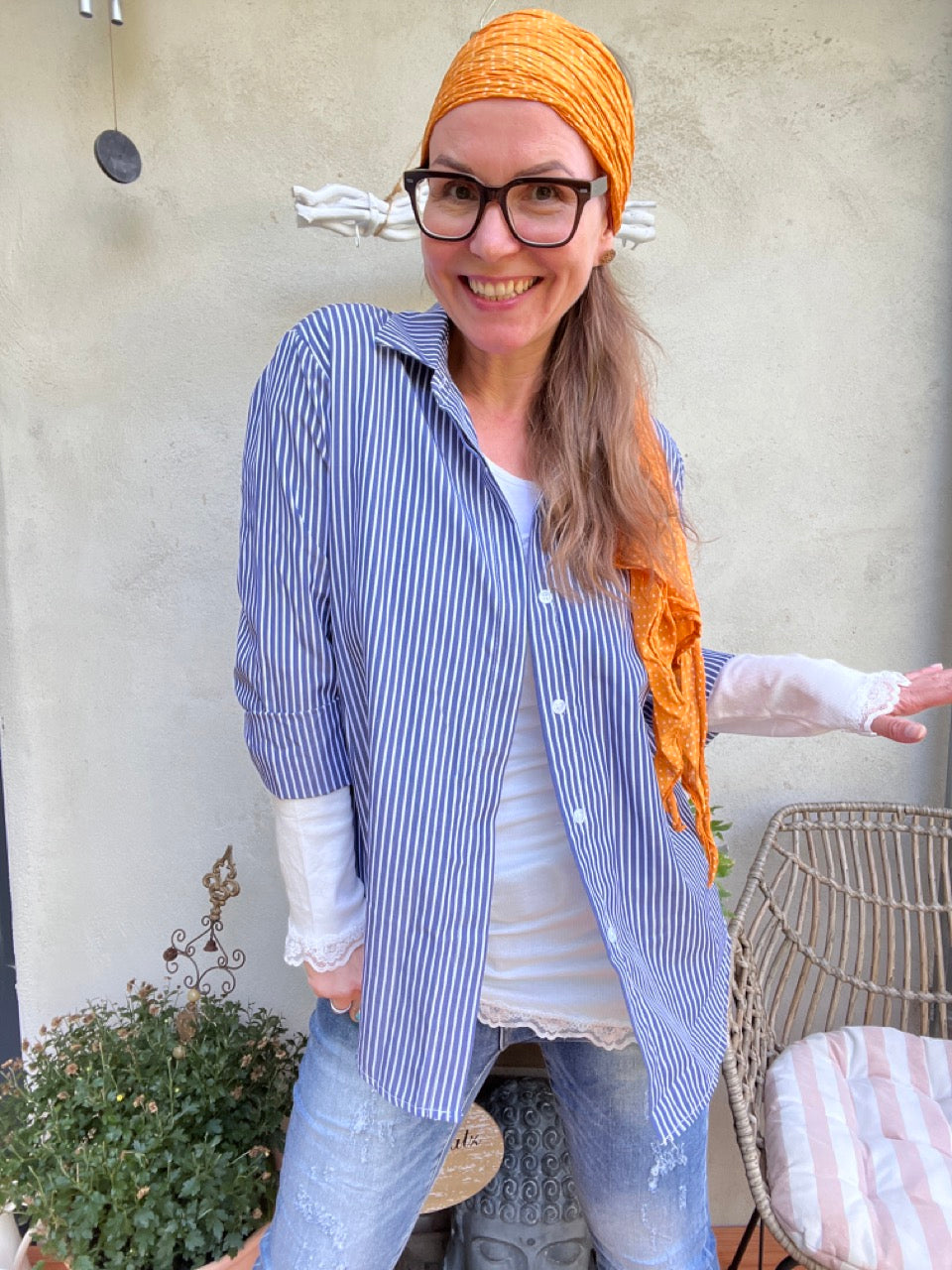 Hemd Bluse Gretchen Marine