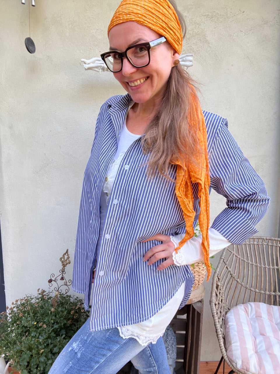 Hemd Bluse Gretchen Marine