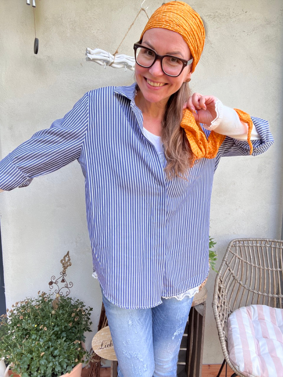 Hemd Bluse Gretchen Marine