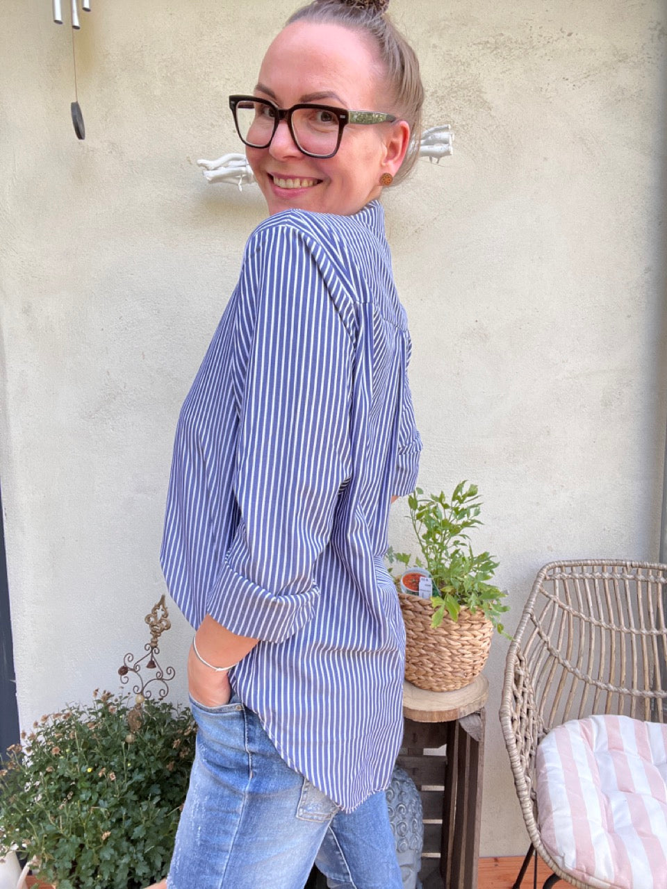 Hemd Bluse Gretchen Marine