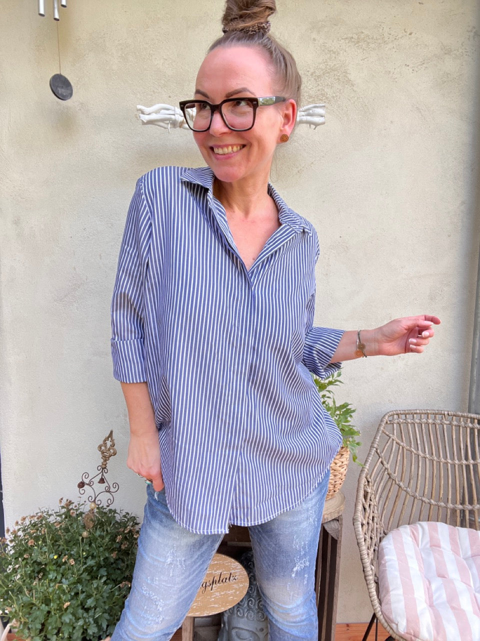 Hemd Bluse Gretchen Marine