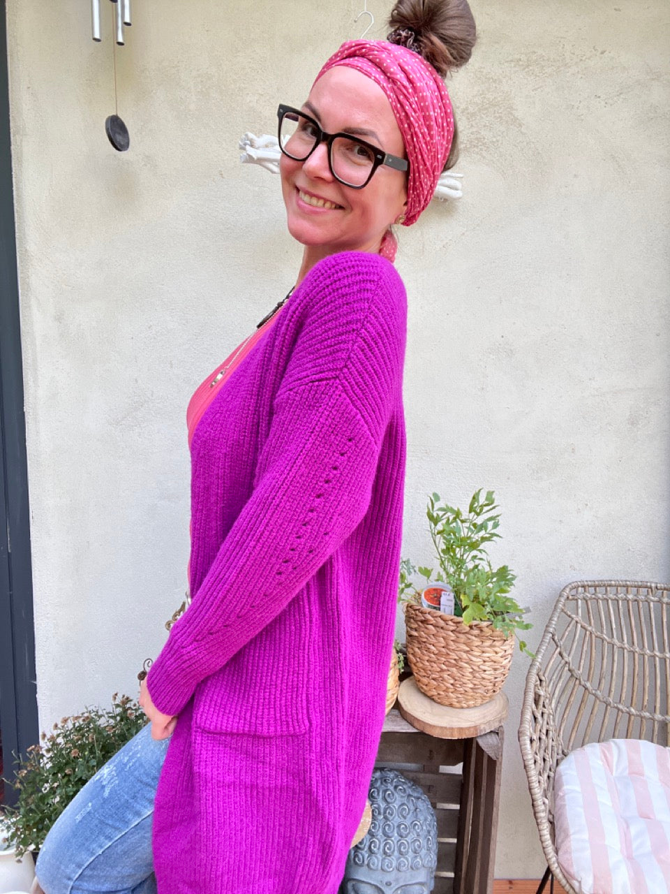 Strickjacke Mantel Heiterblick Magenta