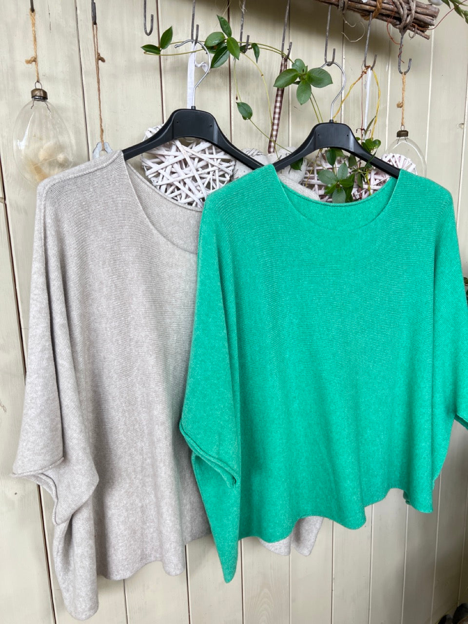 Strick Shirt Strickliebling in Hellgrün und Sand