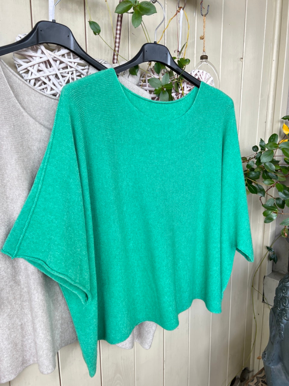Strick Shirt Strickliebling in Hellgrün und Sand