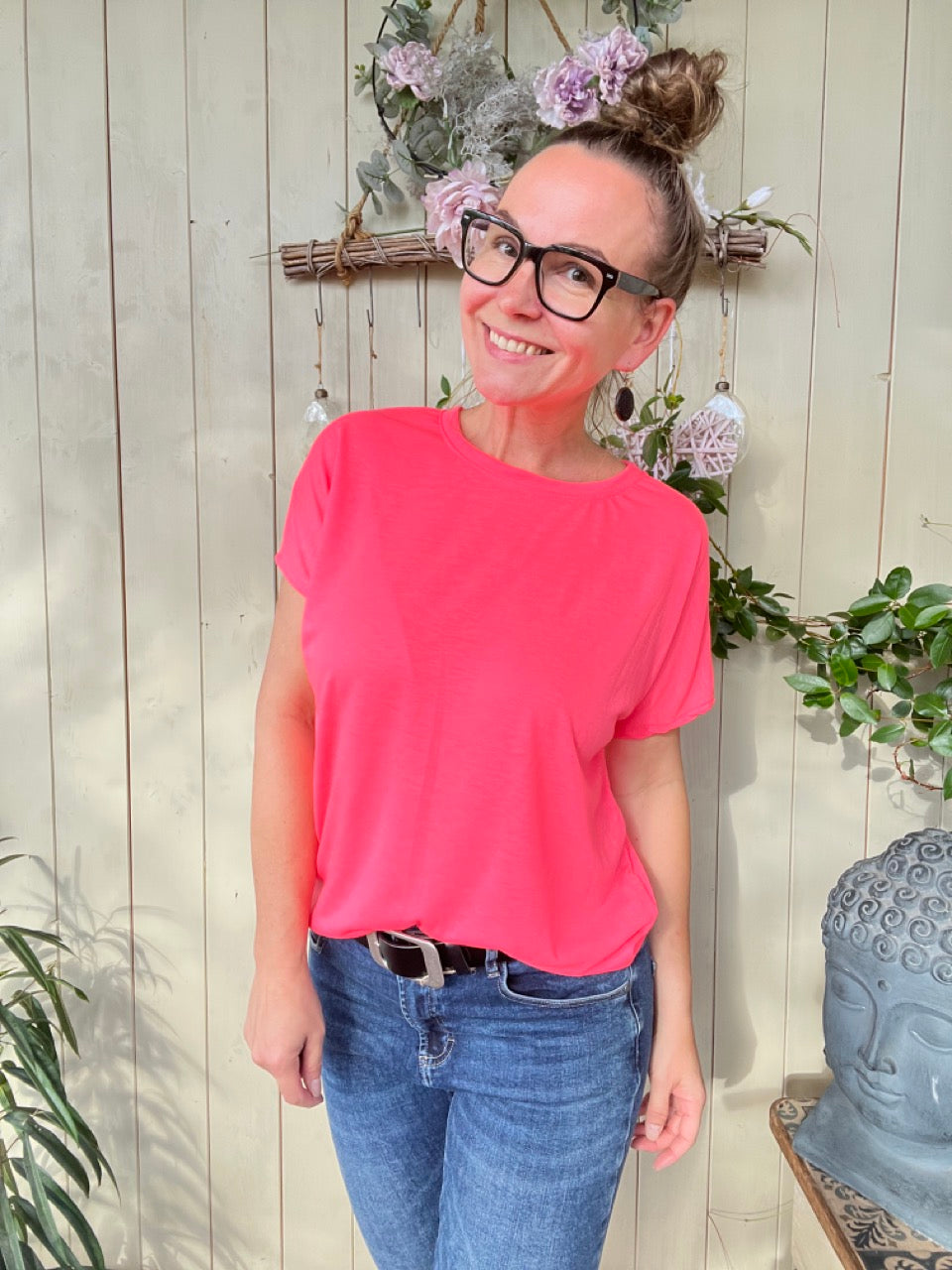 Shirt Lilo Obenschön Leuchtend Rosa