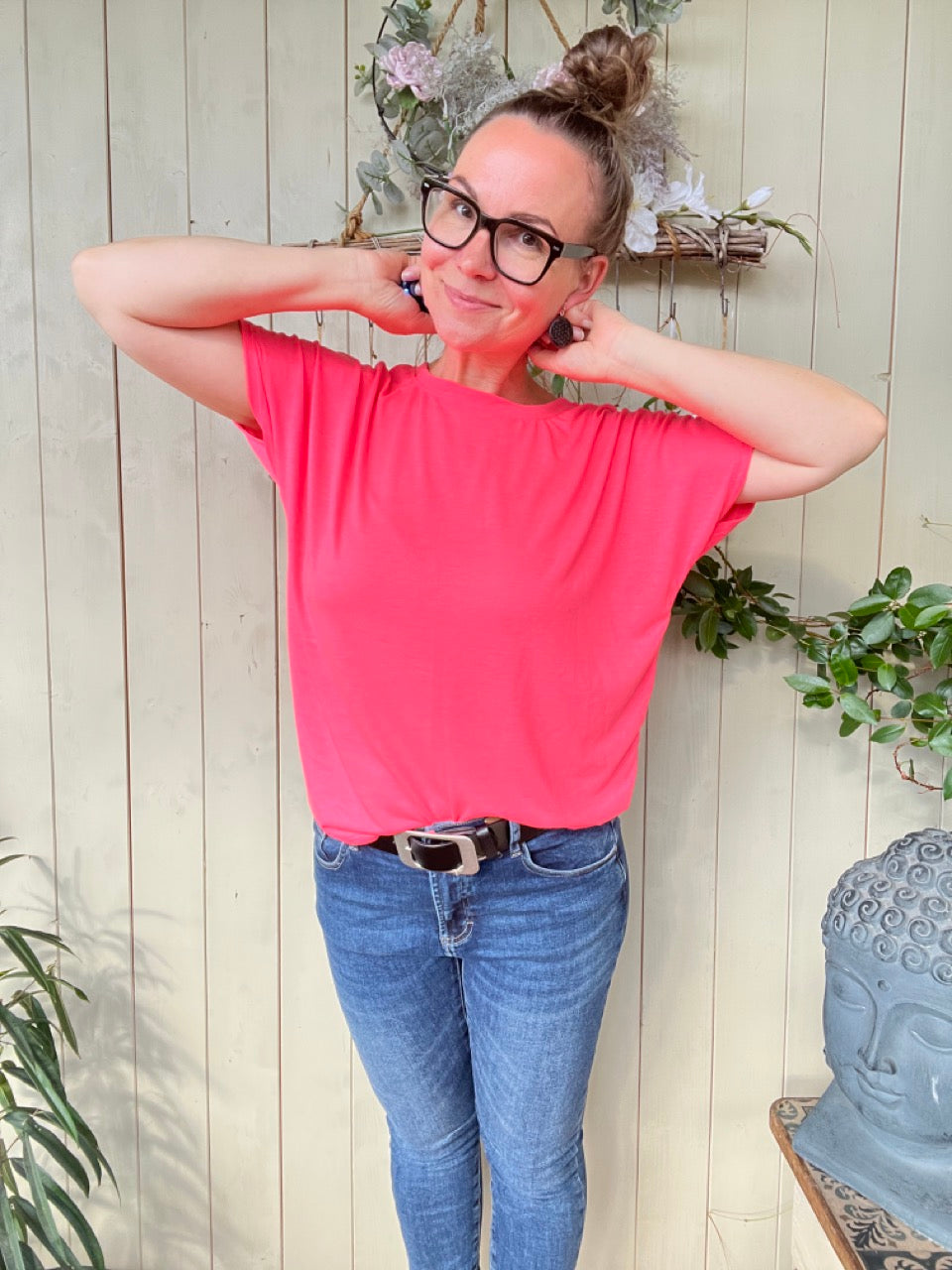 Shirt Lilo Obenschön Leuchtend Rosa