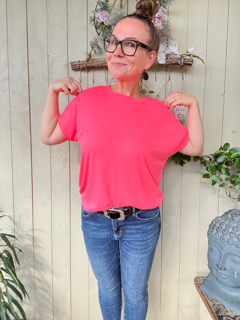 Shirt Lilo Obenschön Leuchtend Rosa