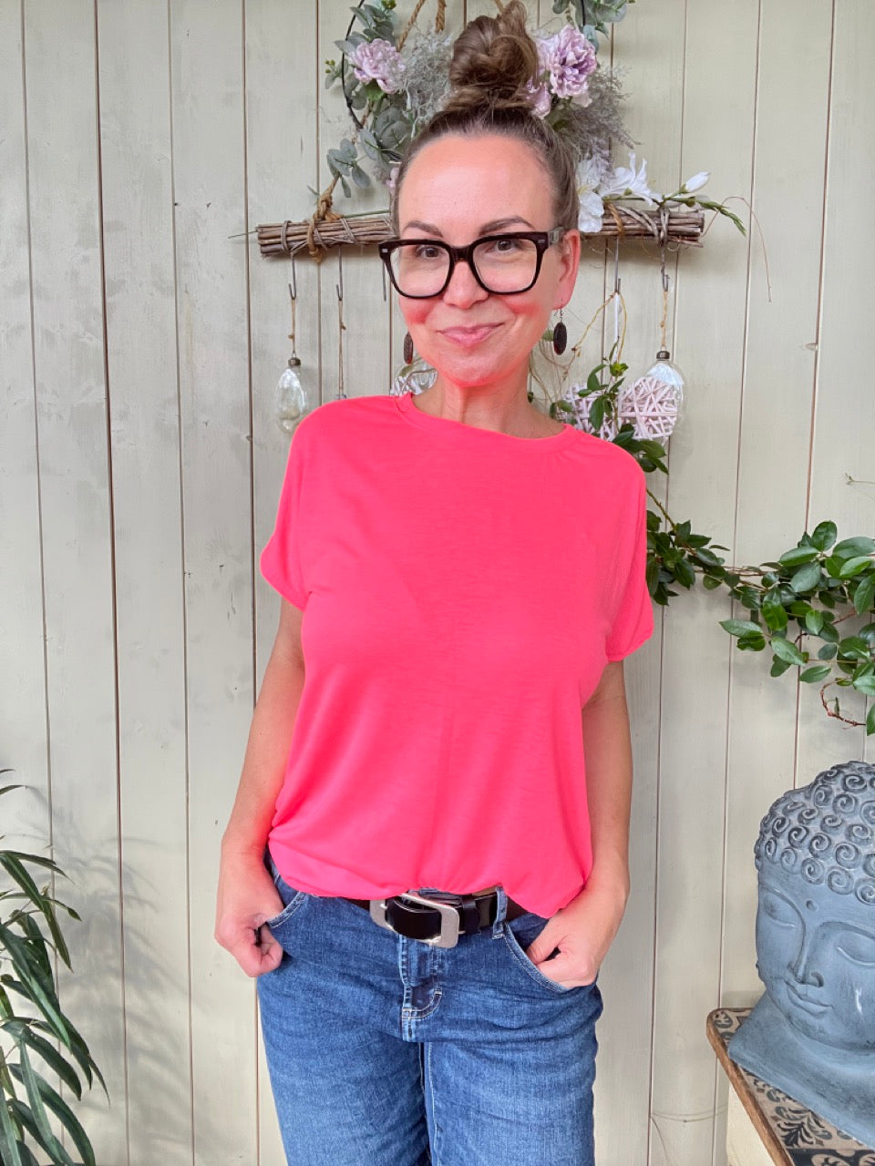 Shirt Lilo Obenschön Leuchtend Rosa
