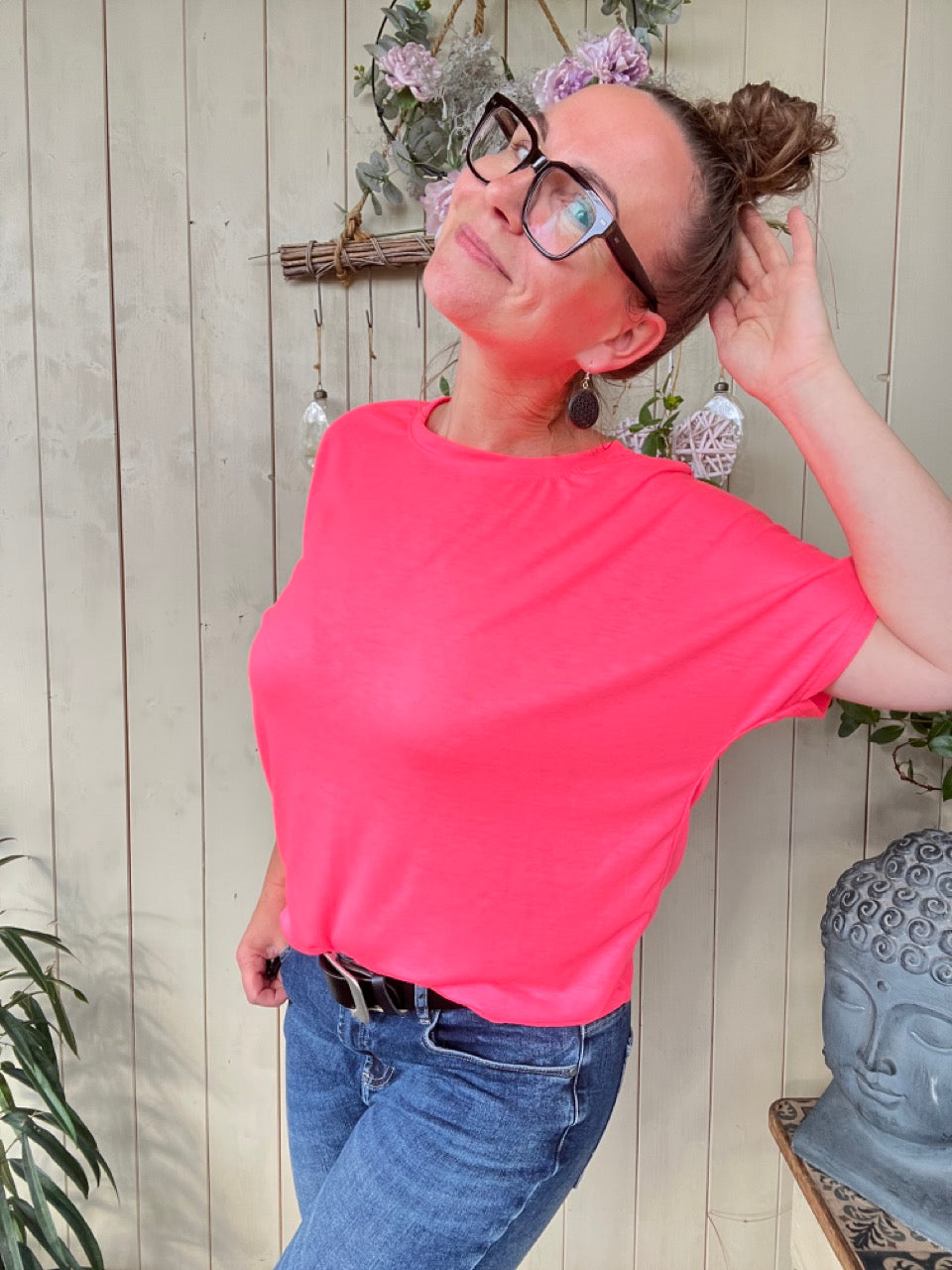 Shirt Lilo Obenschön Leuchtend Rosa