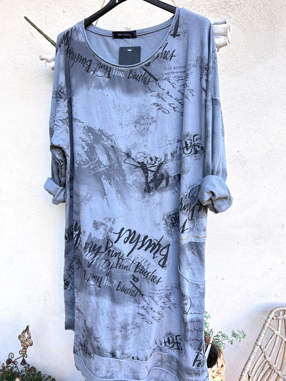Shirt Kleid Paris Jeansblau