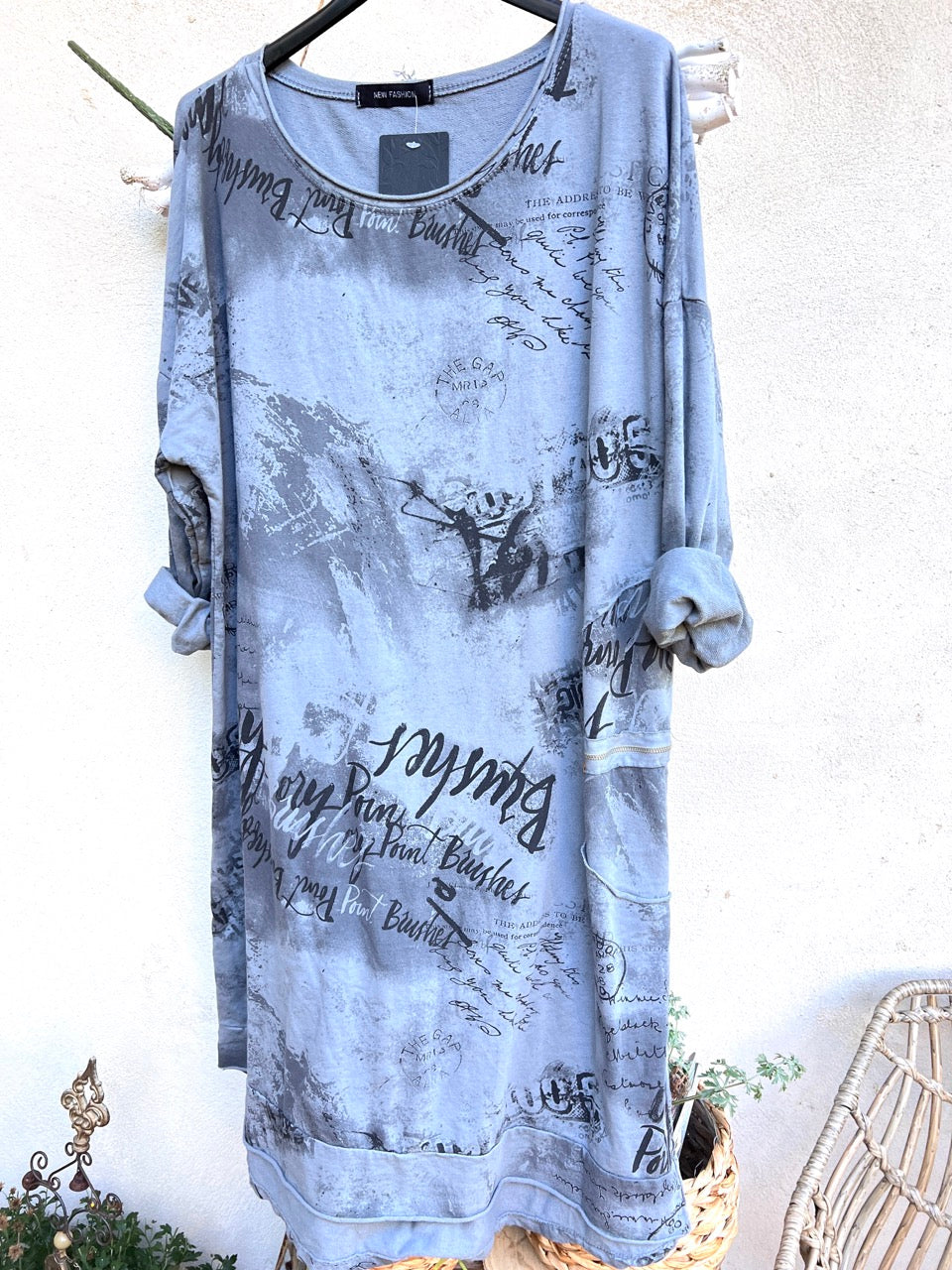 Shirt Kleid Paris Jeansblau