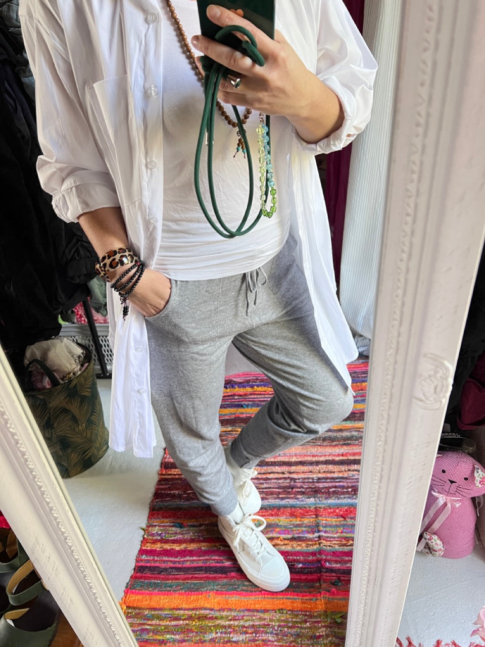 Hose Strickpants Freizeitheld Grau