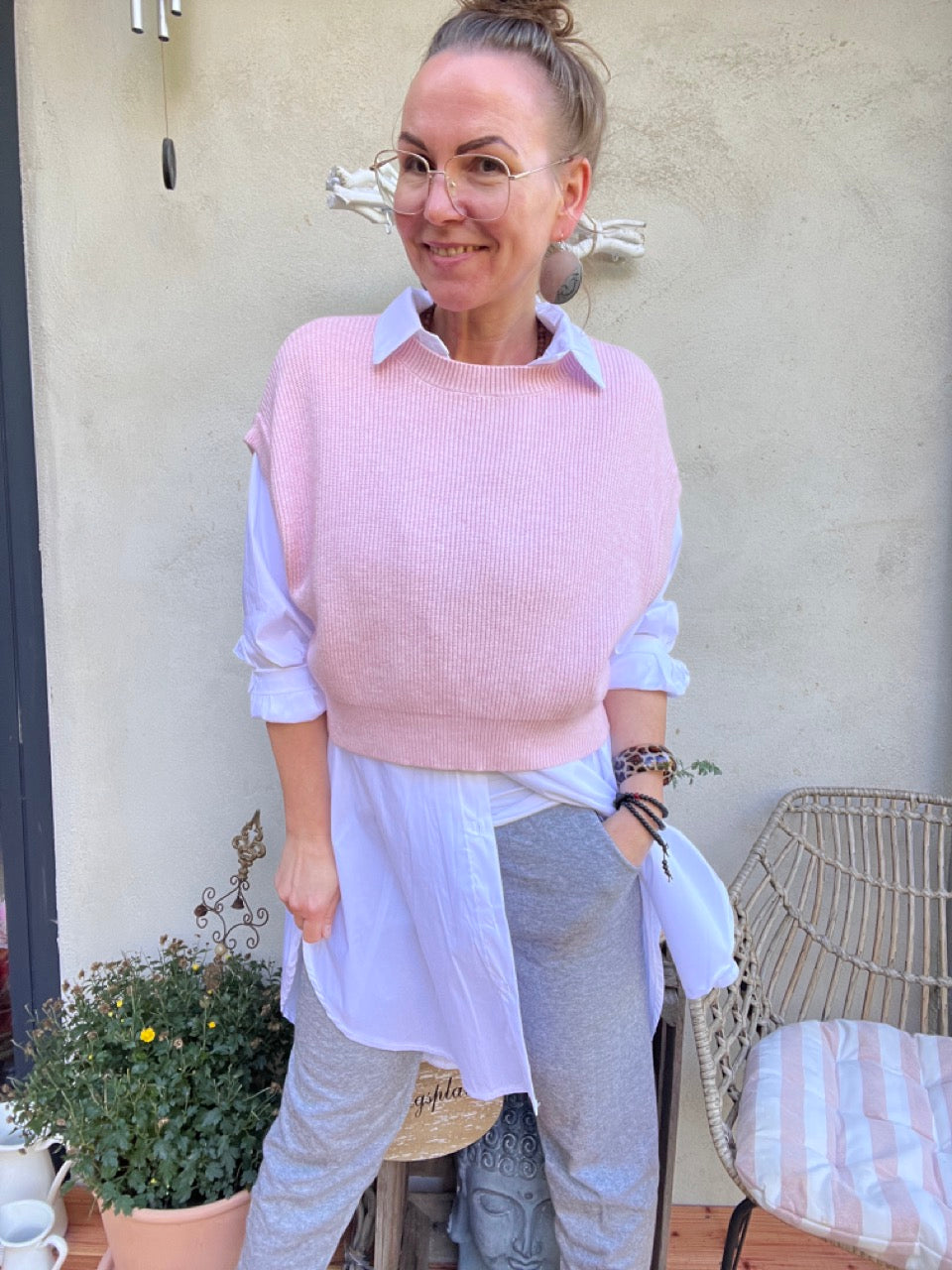 Oversize Pullunder Zart Rose