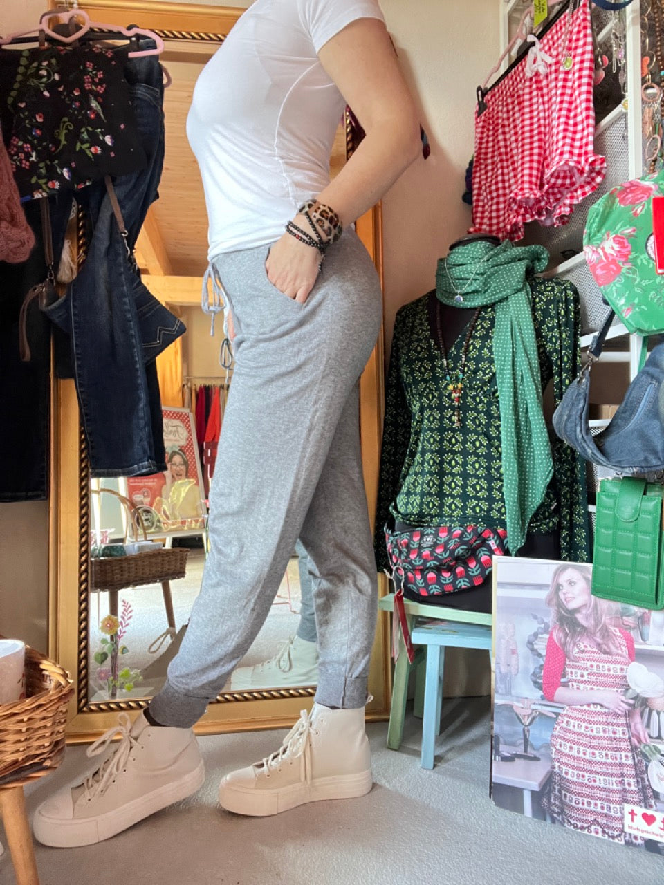 Hose Strickpants Freizeitheld Grau