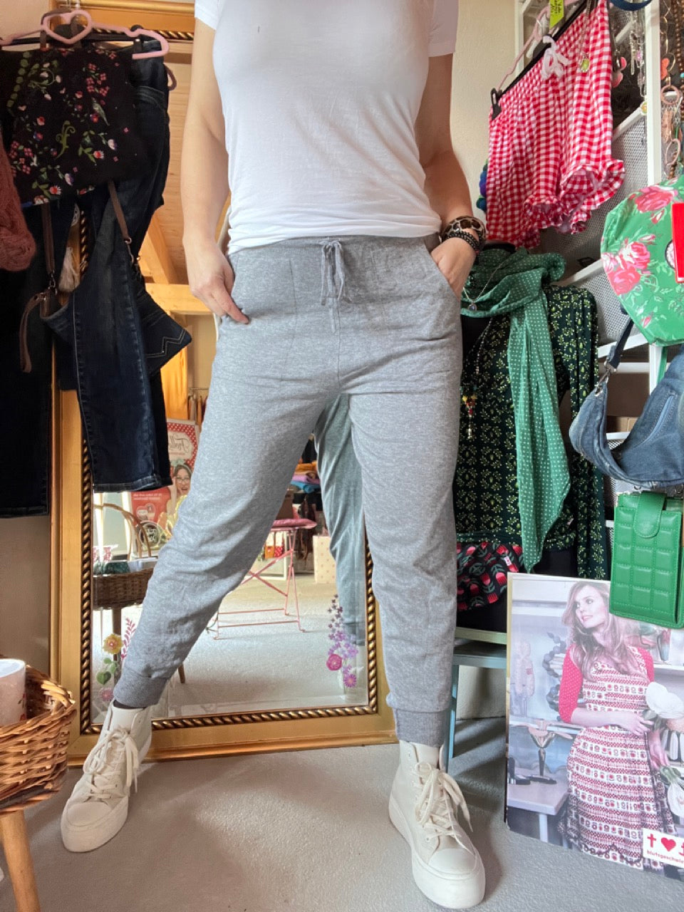 Hose Strickpants Freizeitheld Grau
