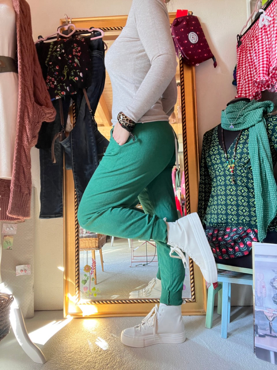 Hose Strickpants Freizeitheld Grün