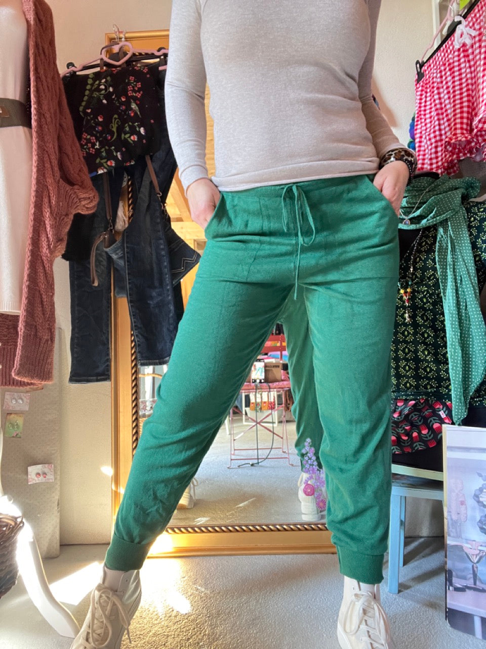 Hose Strickpants Freizeitheld Grün
