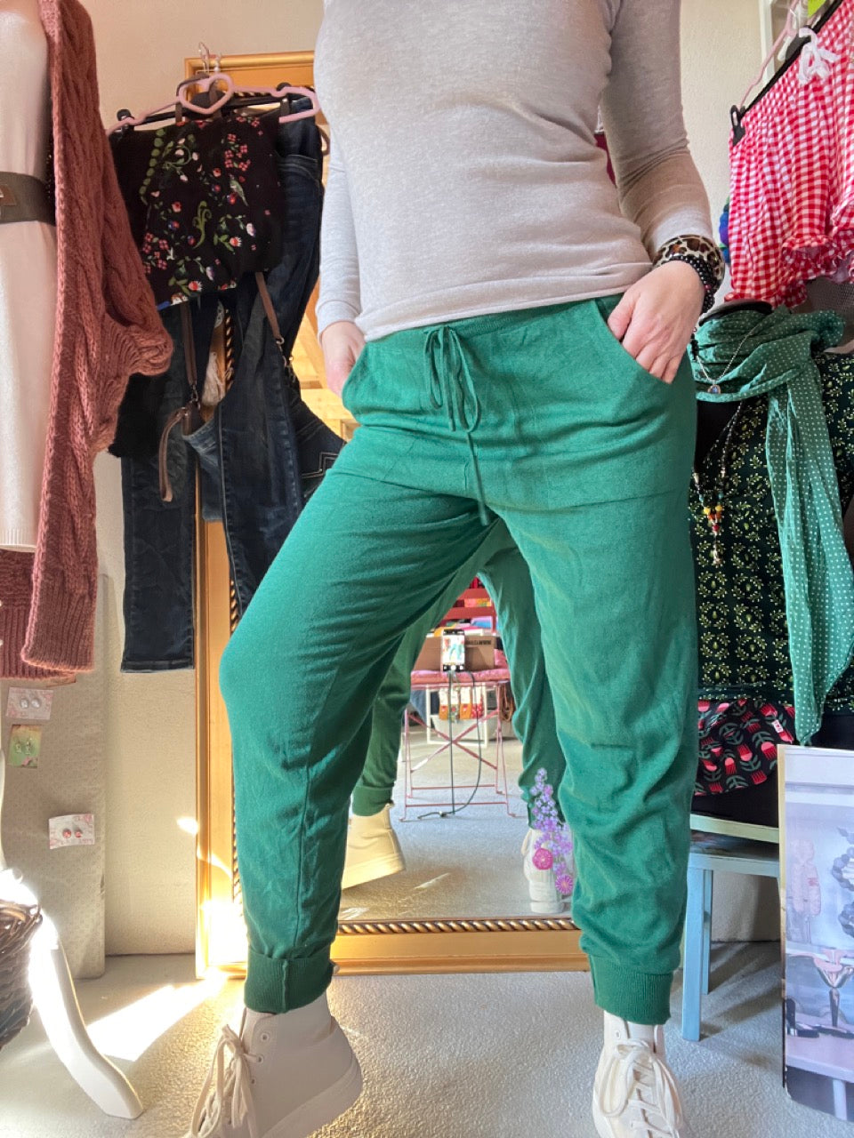Hose Strickpants Freizeitheld Grün