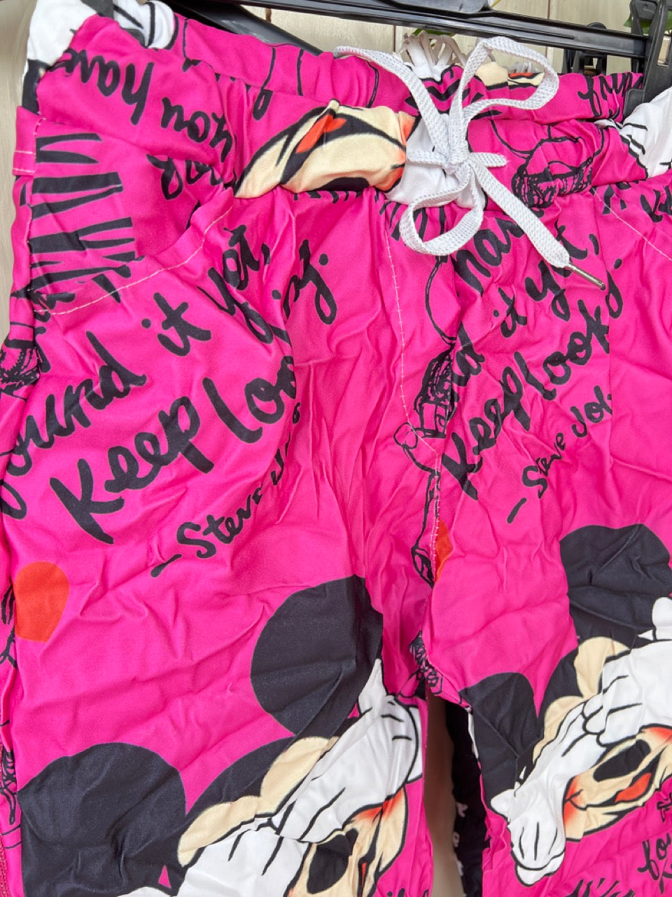 Jogpants Short Mickey Love Schwarz & Pink