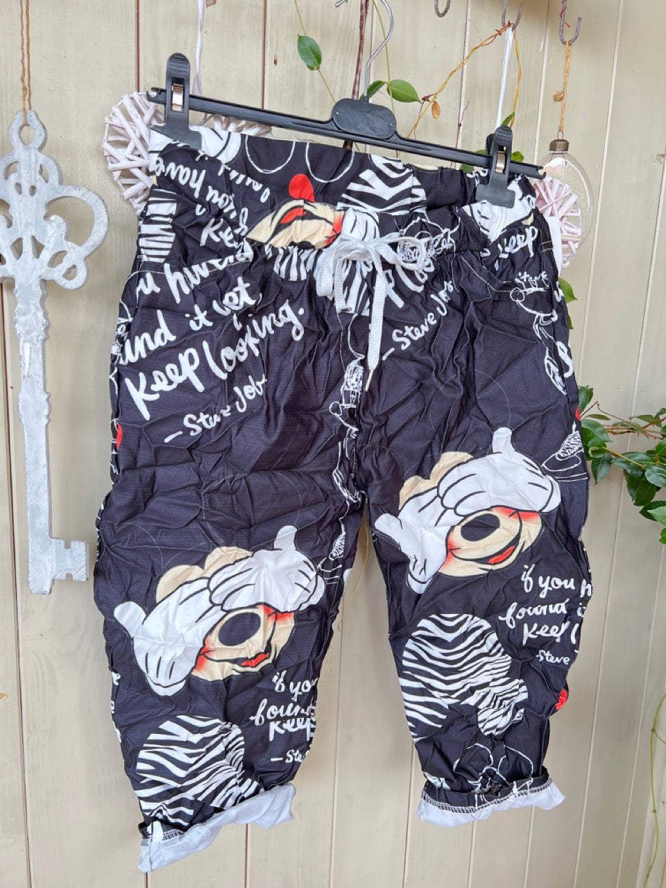 Jogpants Short Mickey Love Schwarz & Pink