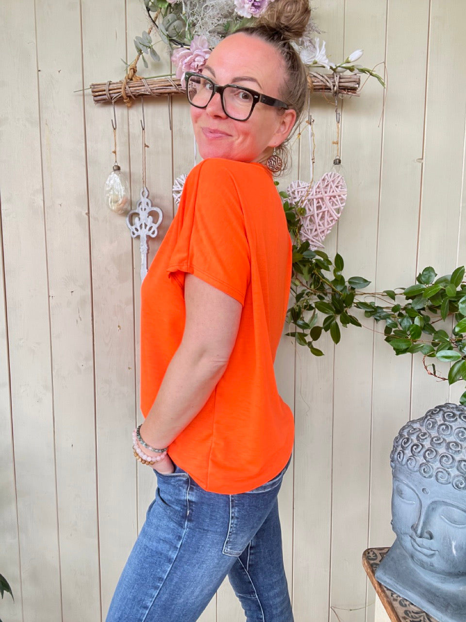 Shirt Lilo Obenschön Leuchtend Orange