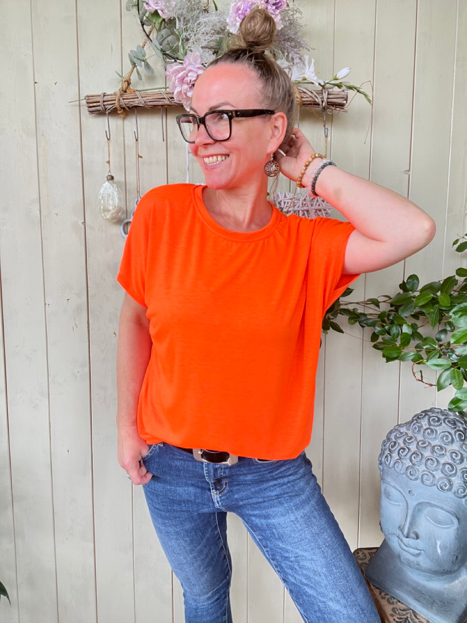 Shirt Lilo Obenschön Leuchtend Orange
