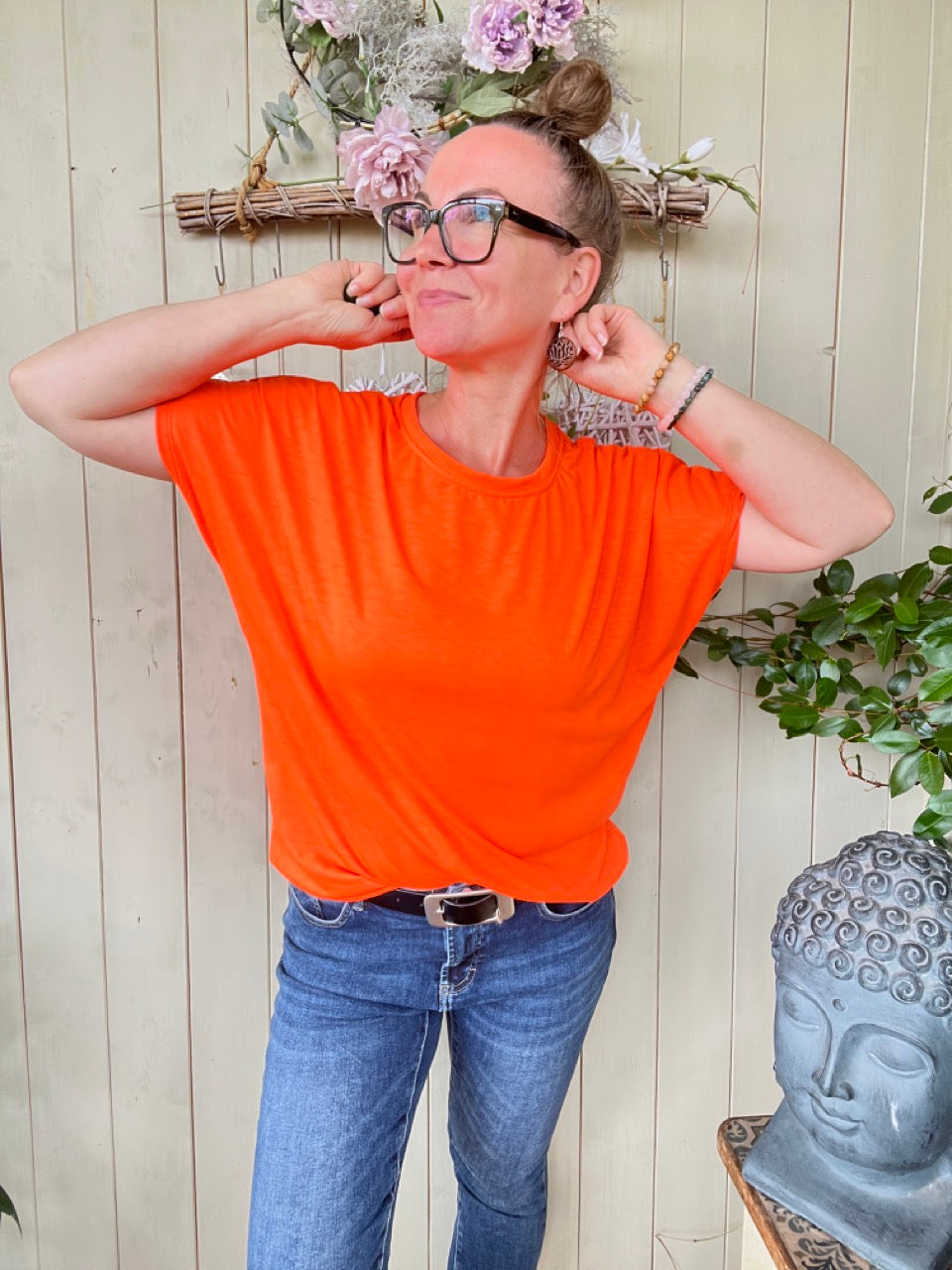 Shirt Lilo Obenschön Leuchtend Orange