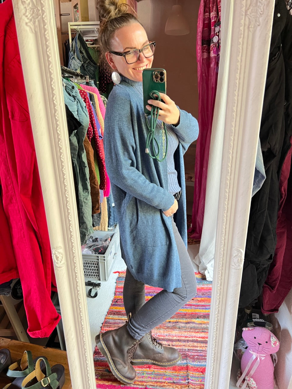 Hose Jeans Fünfknopf Grau