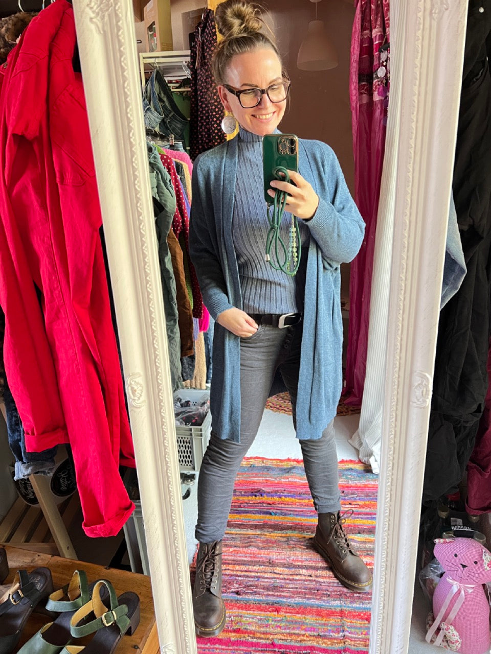 Hose Jeans Fünfknopf Grau