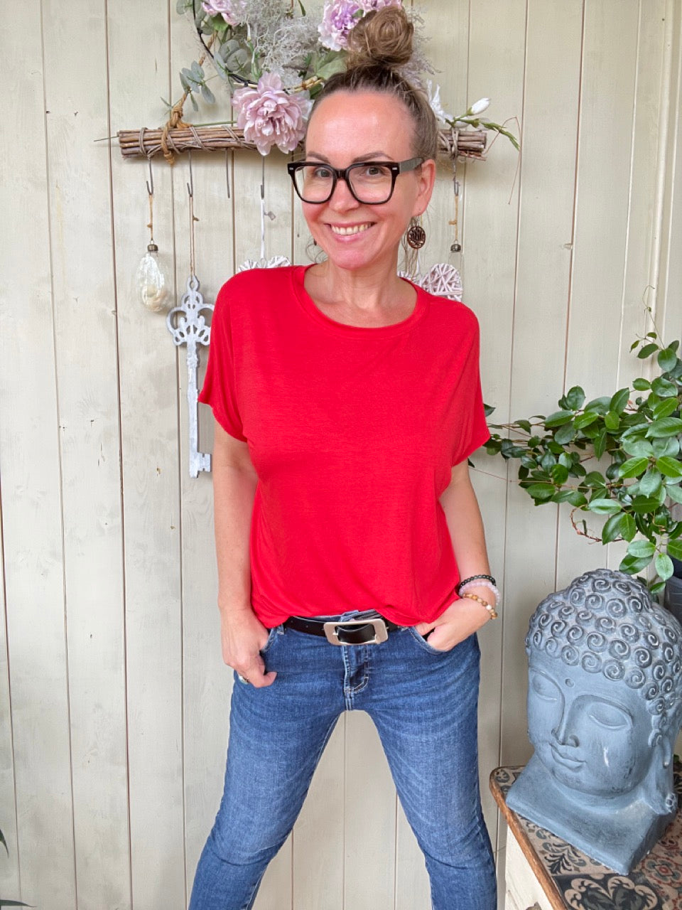 Shirt Lilo Obenschön Rot
