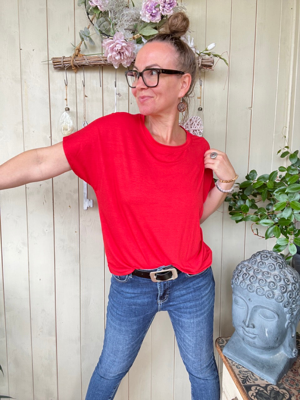 Shirt Lilo Obenschön Rot