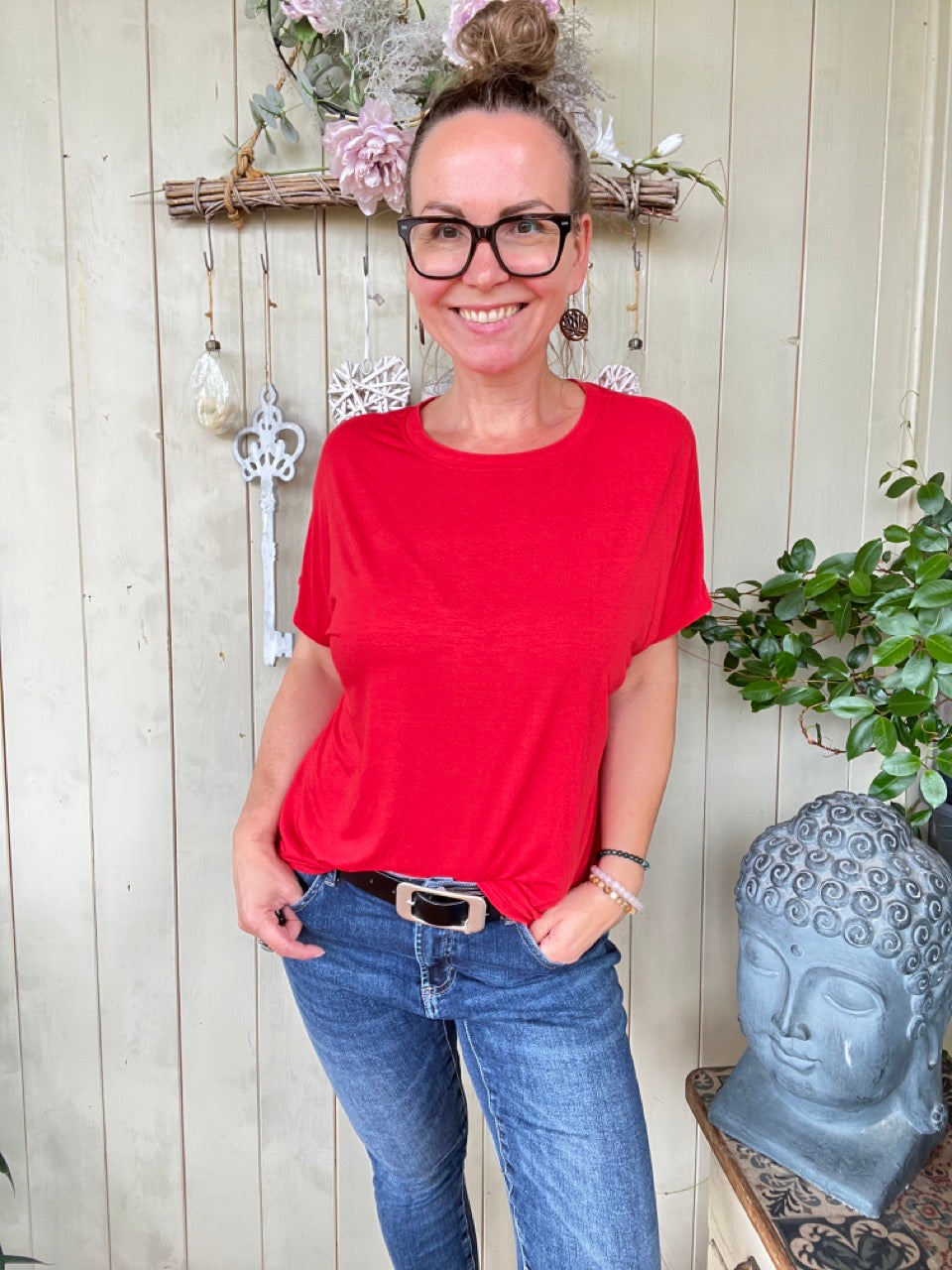 Shirt Lilo Obenschön Rot