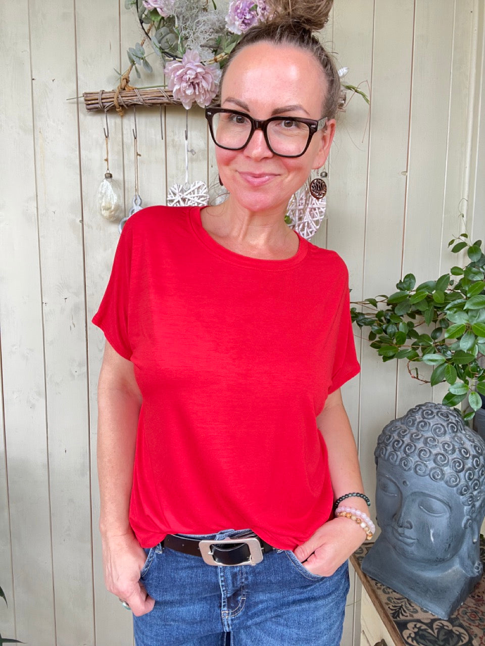 Shirt Lilo Obenschön Rot