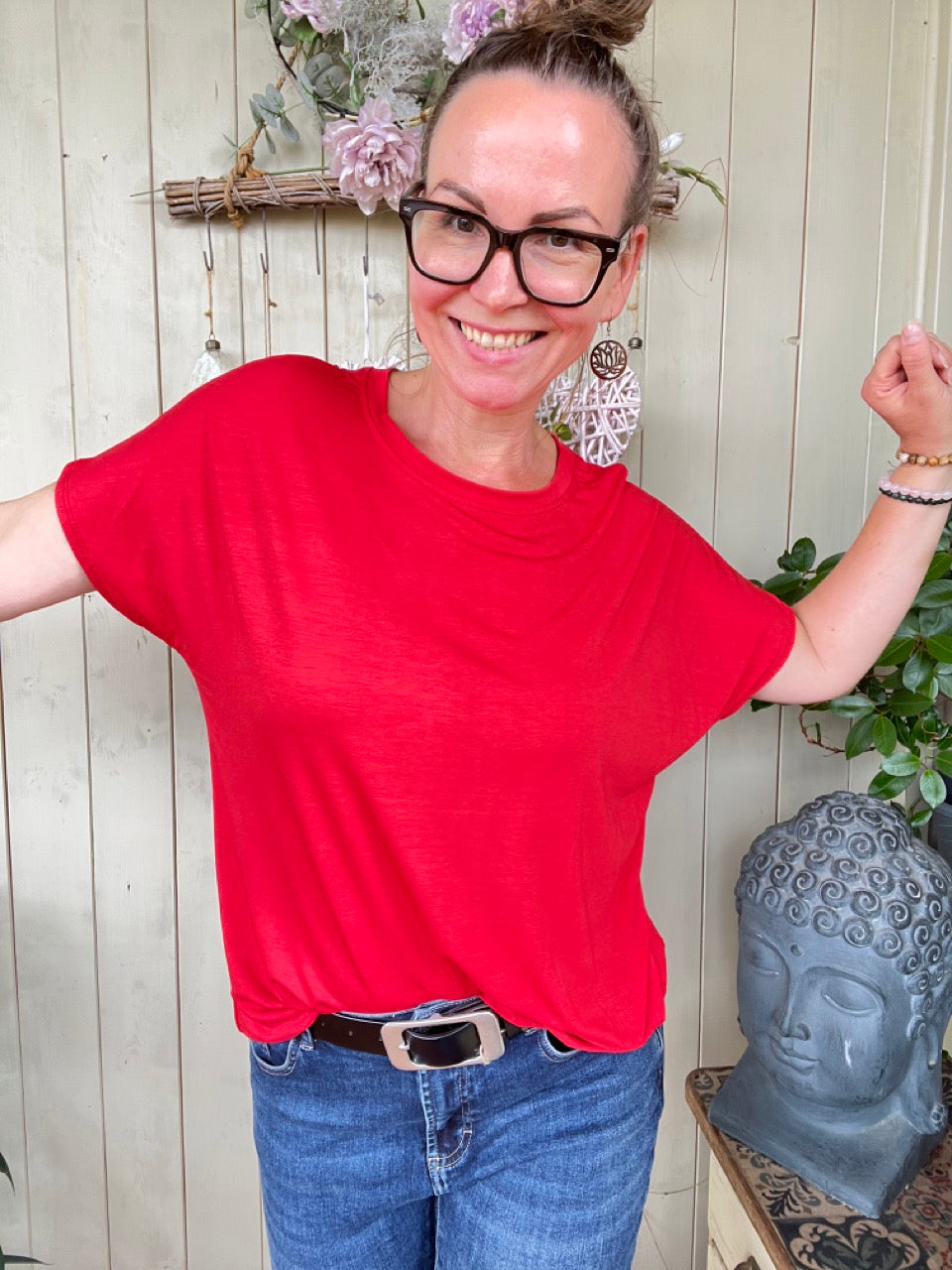 Shirt Lilo Obenschön Rot