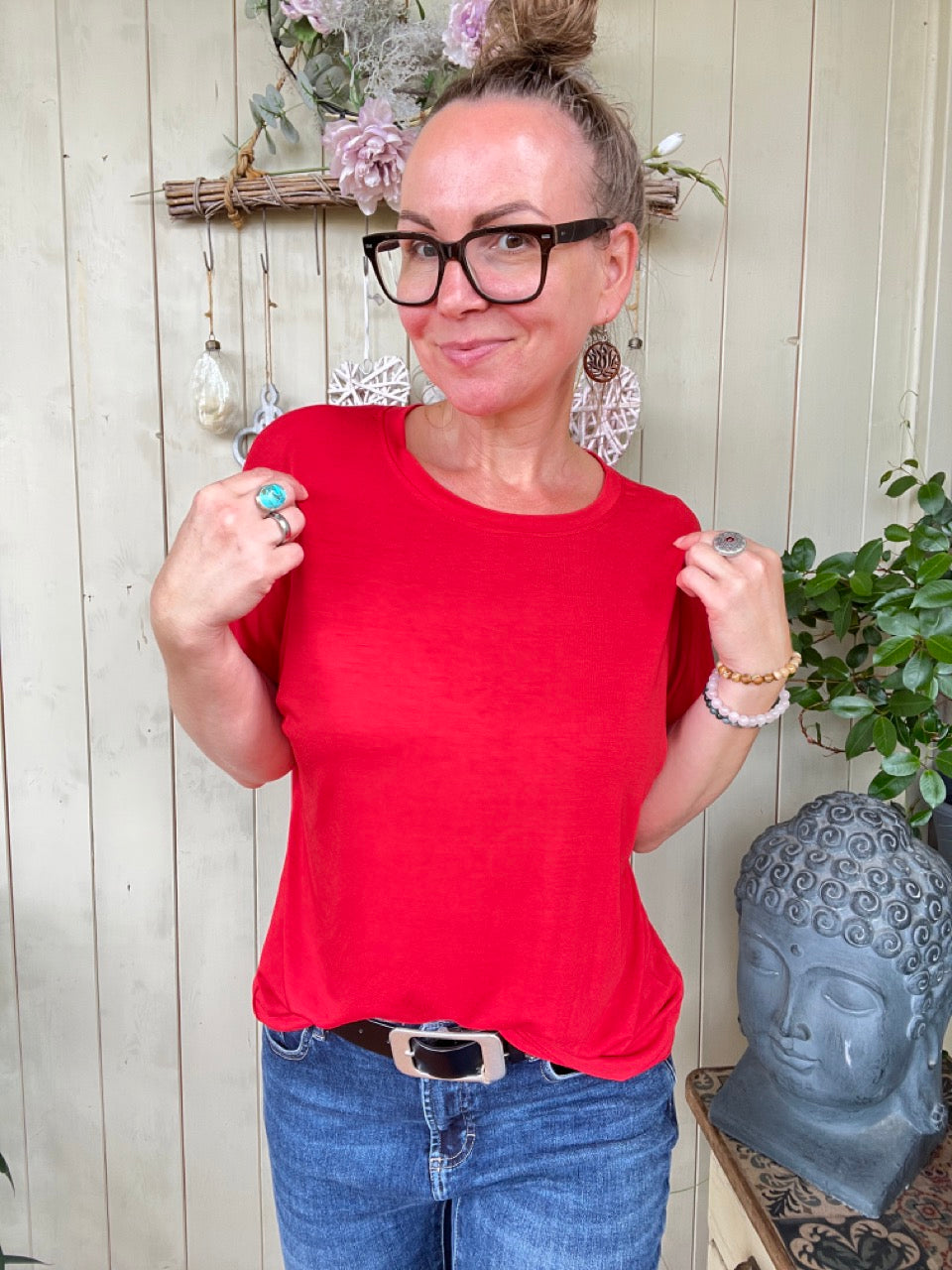 Shirt Lilo Obenschön Rot