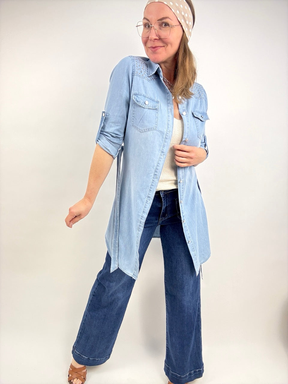 Hemd Kleid Denim Star