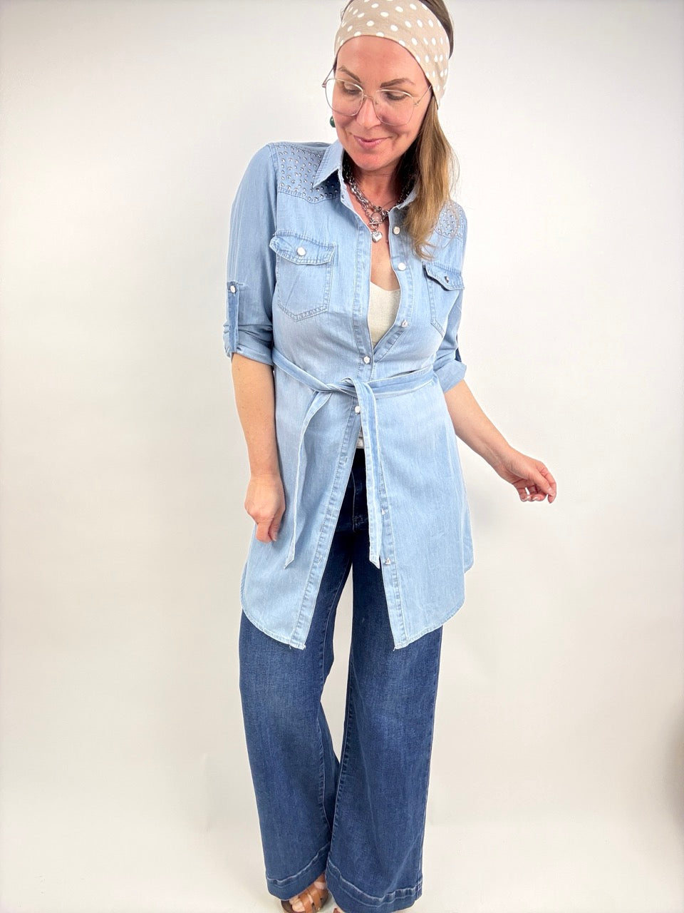 Hemd Kleid Denim Star