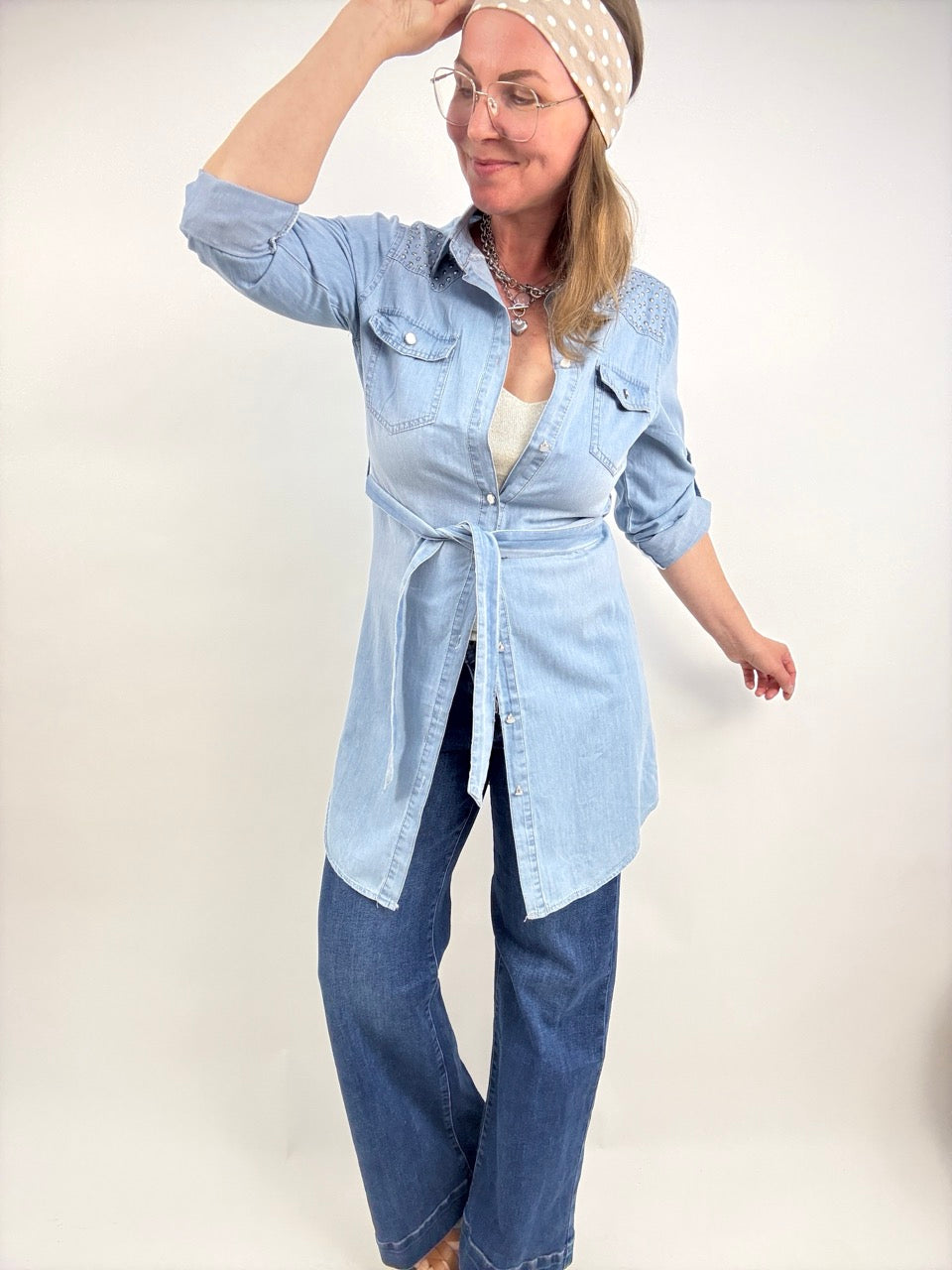 Hemd Kleid Denim Star