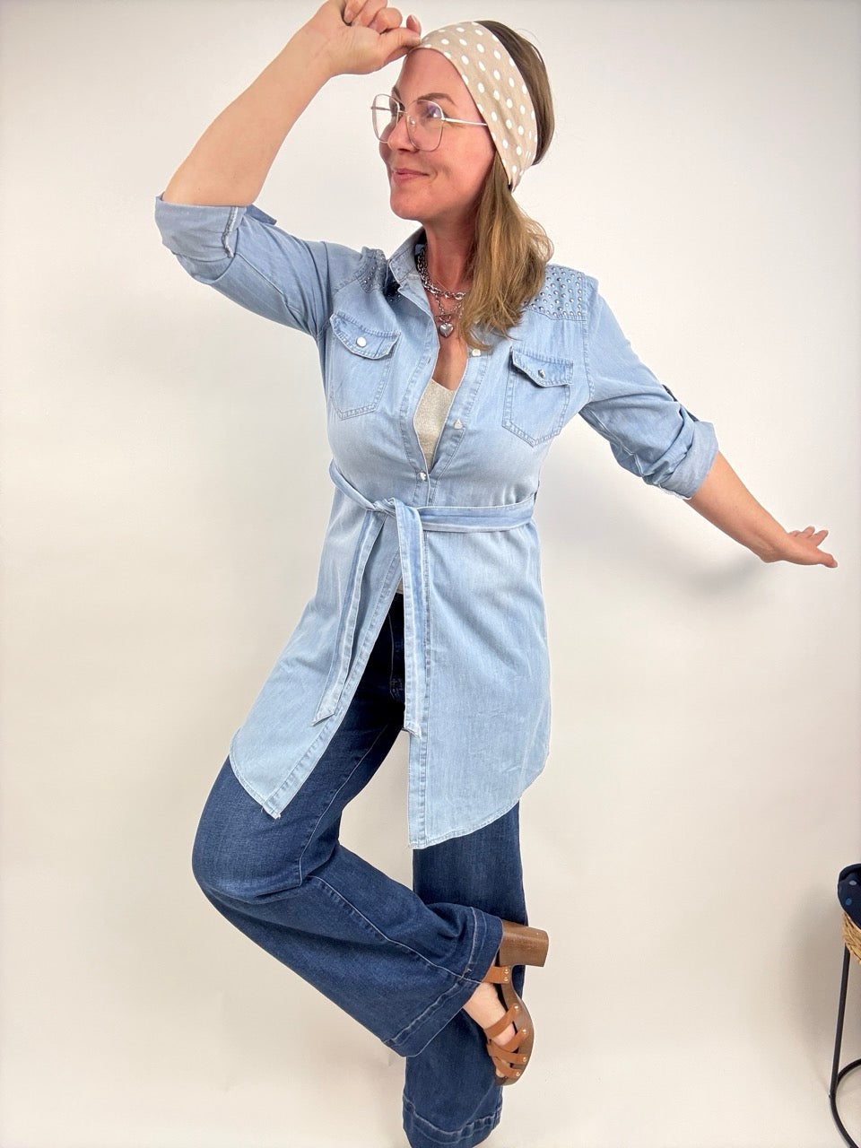 Hemd Kleid Denim Star