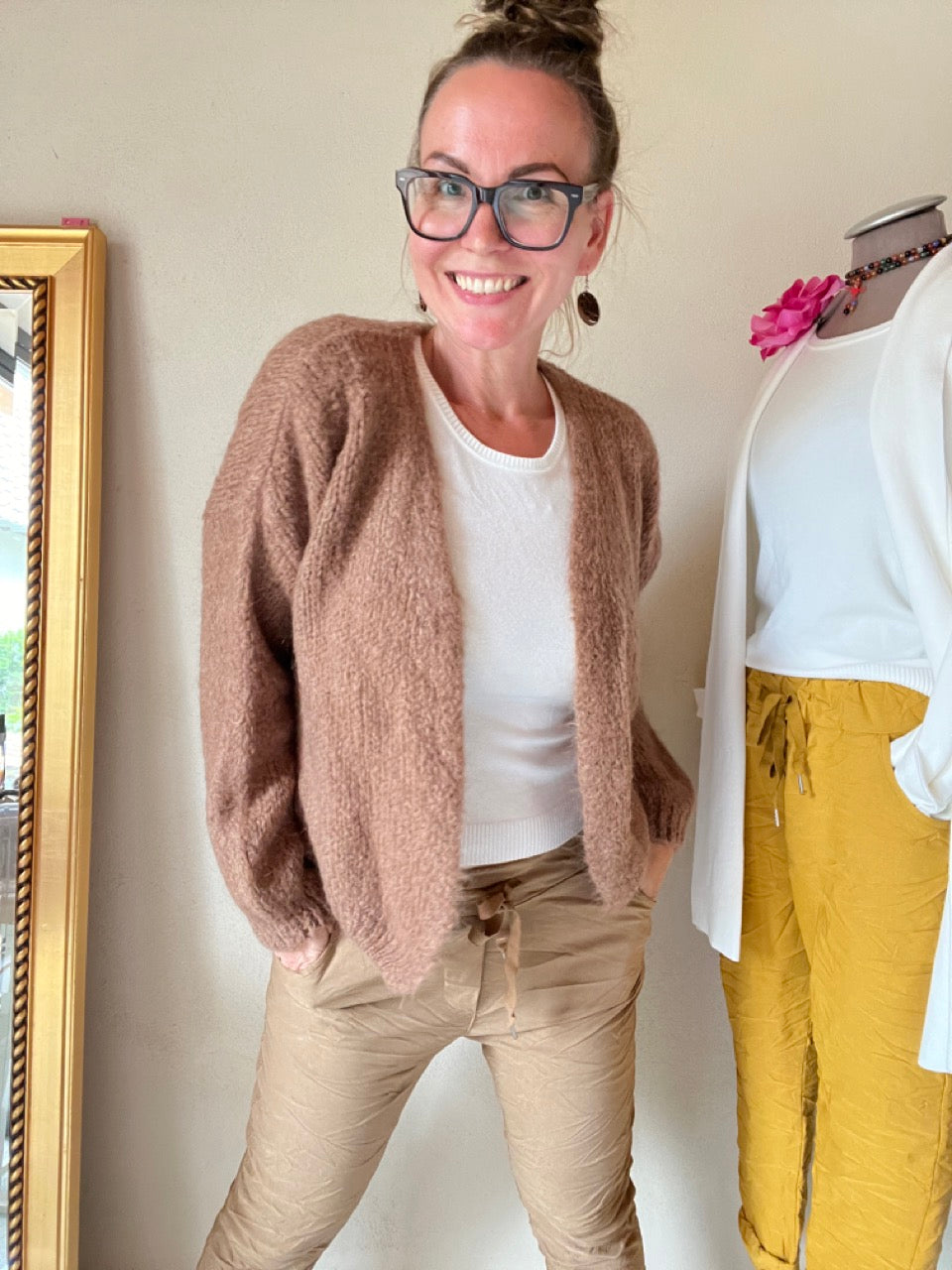 Strickjacke Wollgenuss Cappuccino