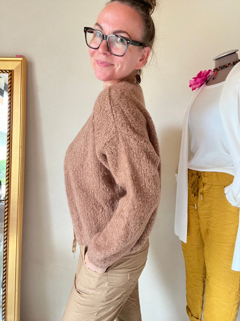 Strickjacke Wollgenuss Cappuccino