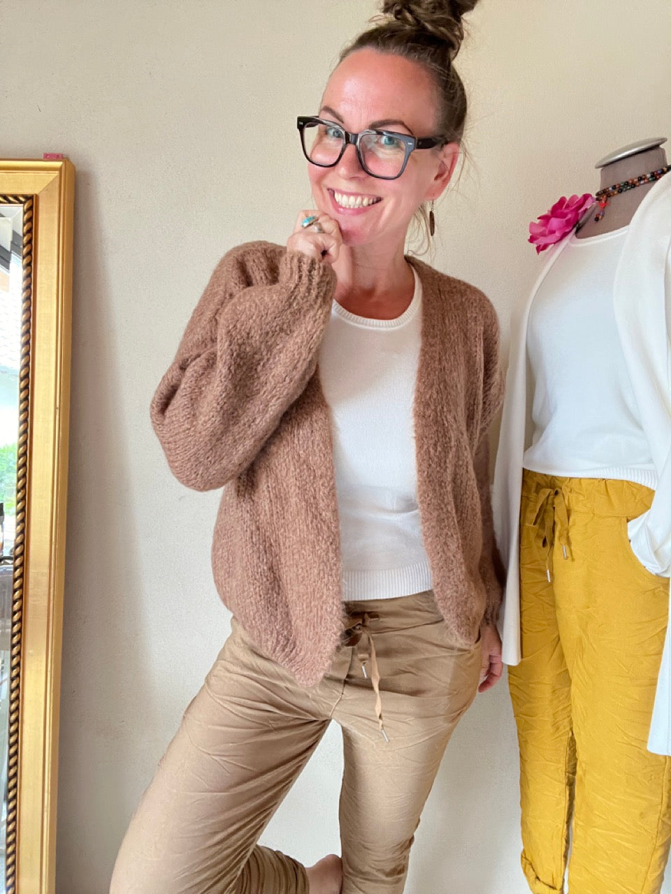 Strickjacke Wollgenuss Cappuccino