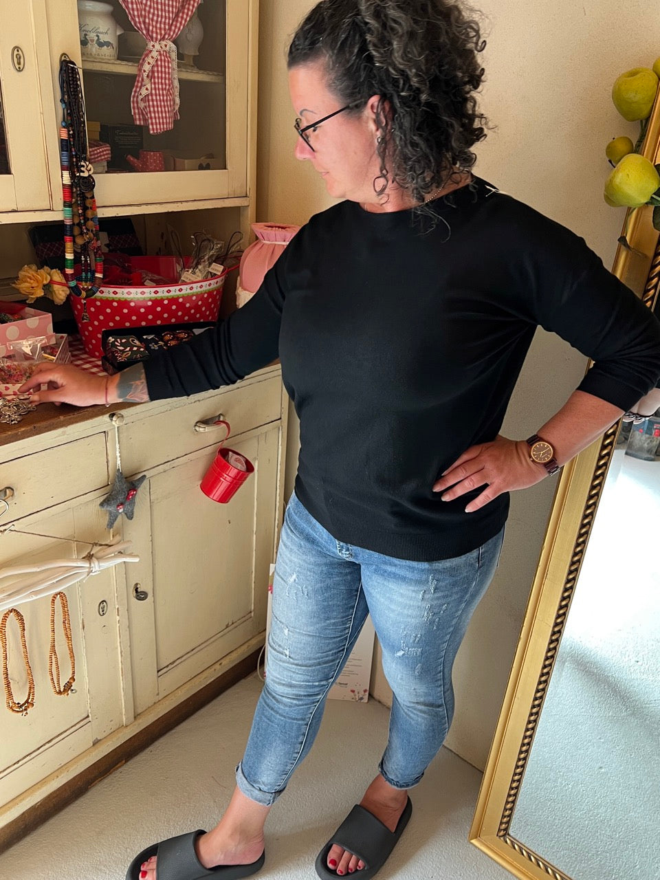 Pulli Federleicht Schwarz