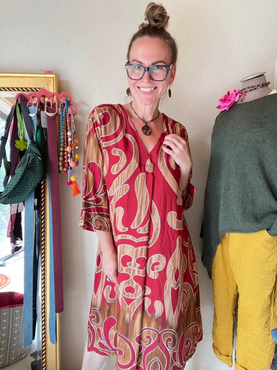 Kleid Tunika Rio Rio Rubin Rot