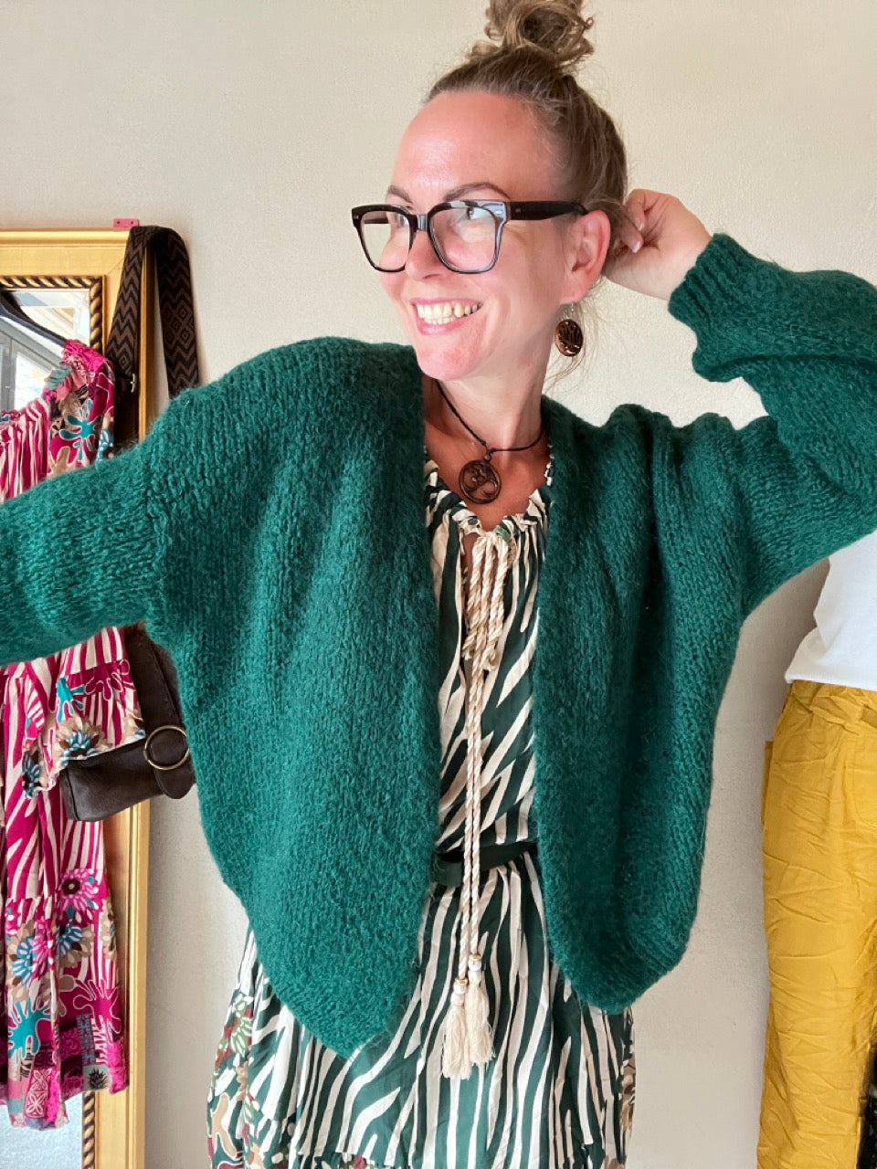 Strickjacke Wollgenuss Tannen Grün
