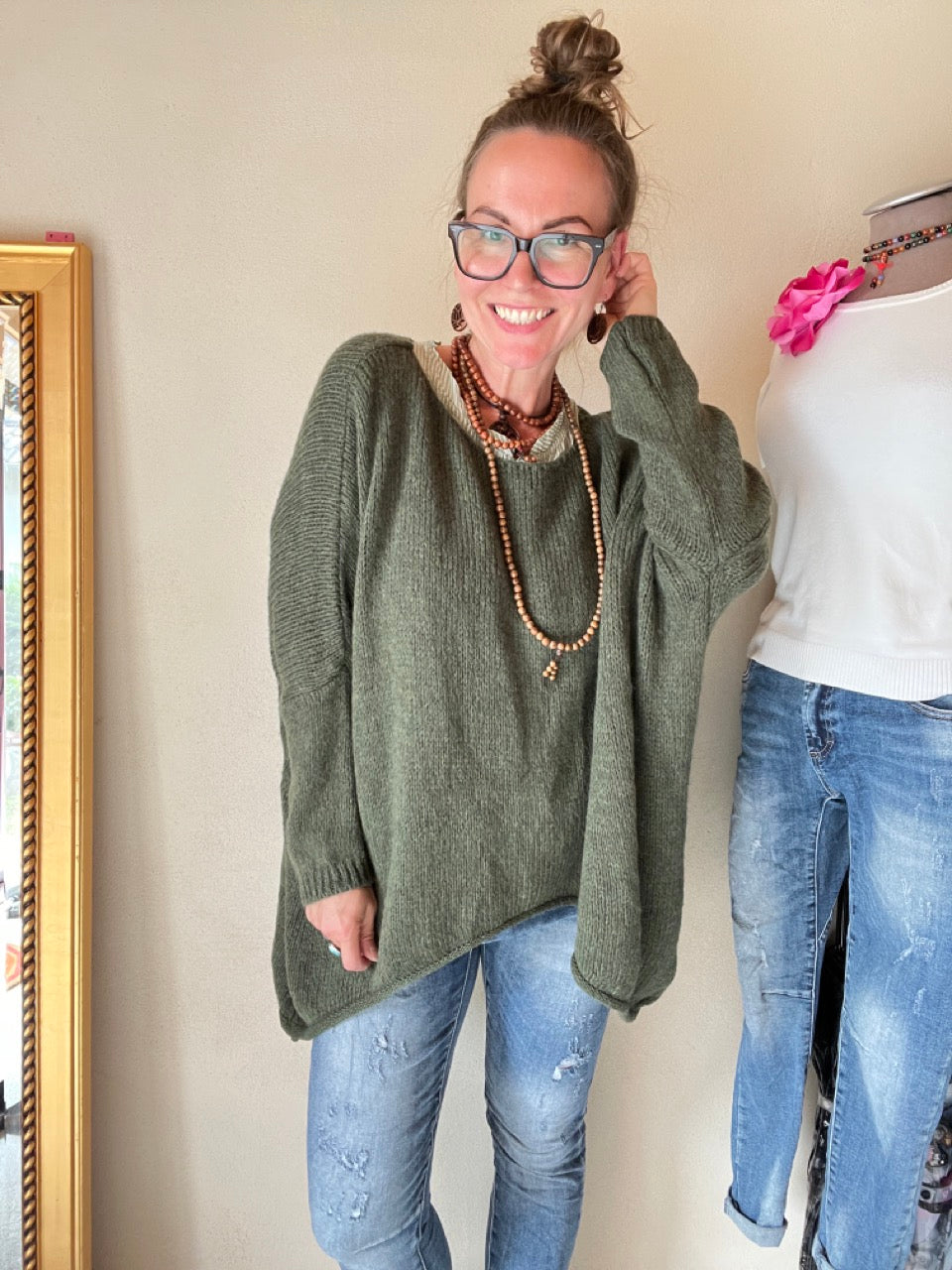 Strickpullover Sunny Olive Grün