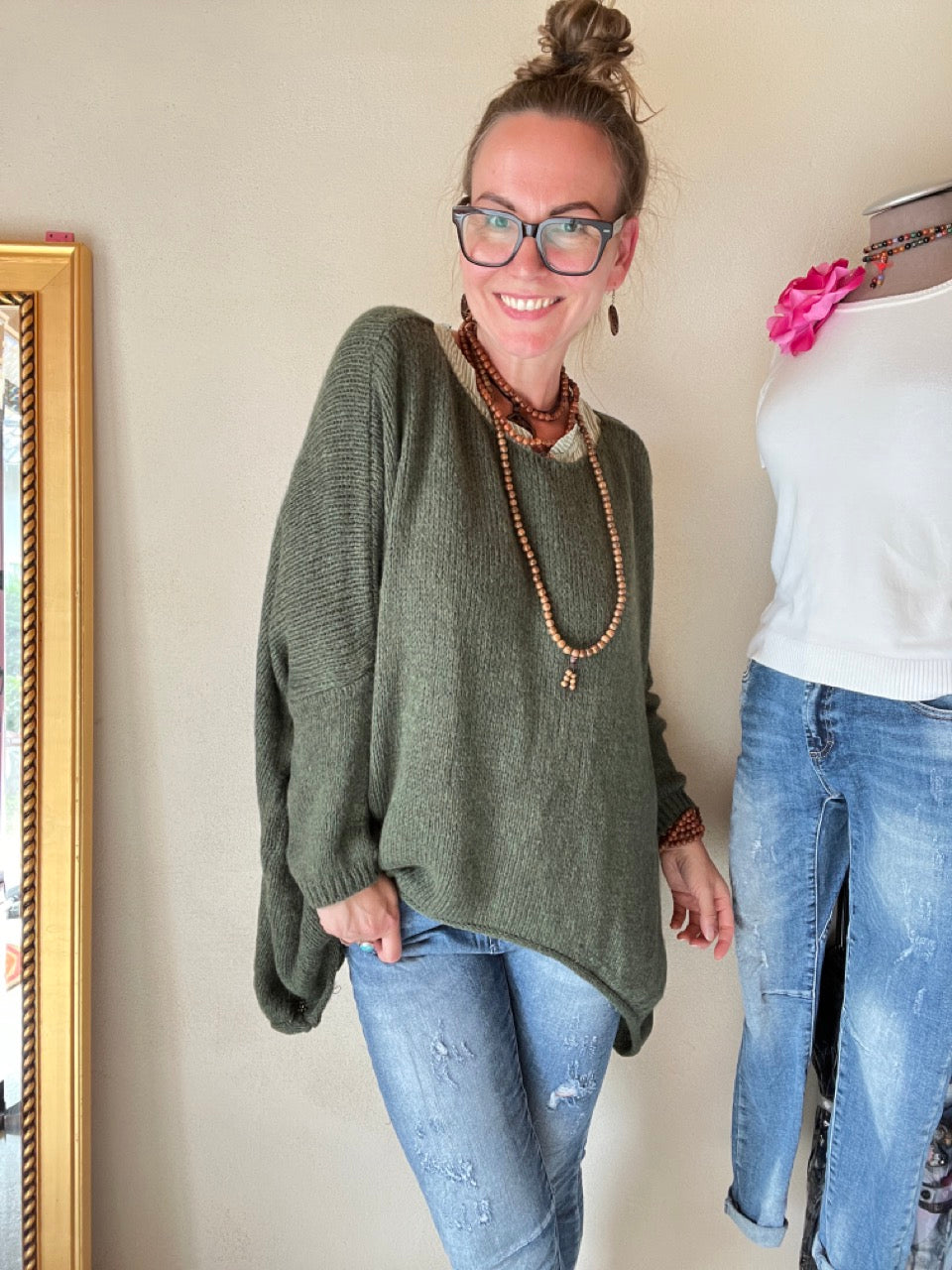 Strickpullover Sunny Olive Grün