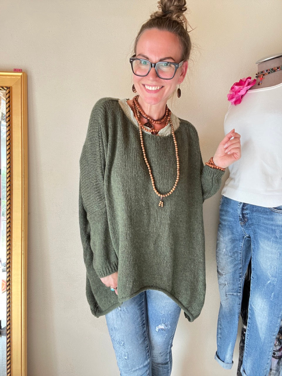 Strickpullover Sunny Olive Grün